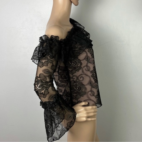 NEW NICHOLAS REVOLVE BLACK LACE ONE SHOULDER TOP - Picture 5 of 8